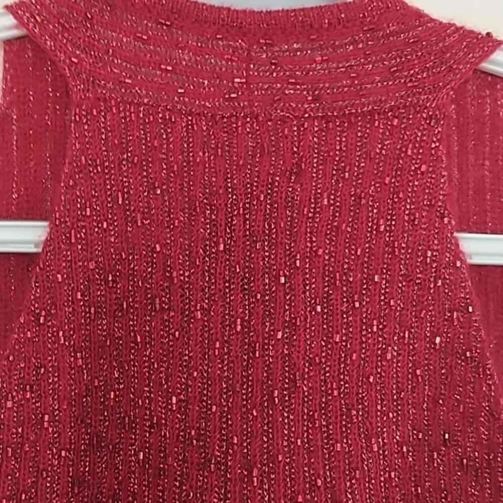 INC Beaded V Neck Dressy Top L - Picture 6 of 12